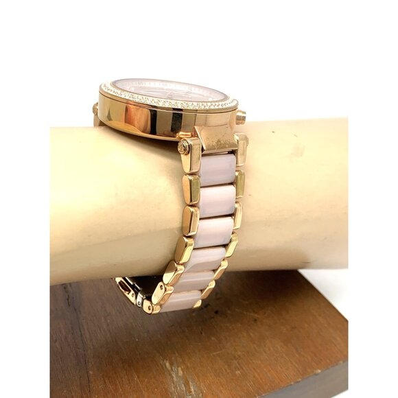 Michael Kors Womens Watch MK5896 Quartz Chronograph 39mm Rose Gold Steel Plastic - Picture 13 of 15